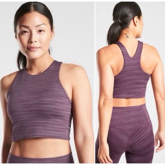 ATHLETA Conscious Space Dye Crop Bra Purple Medium - Picture 1 of 8